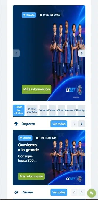 1xBet todos los bonos y promociones disponibles