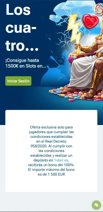 Paquete casino 1xBet para nuevos clientes